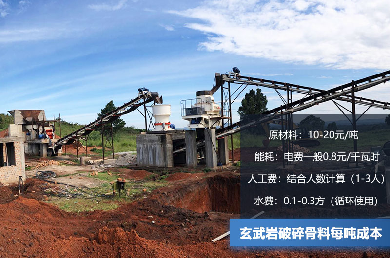 玄武巖破碎骨料每噸成本多少錢(qián)？玄武巖破碎設備有哪些？