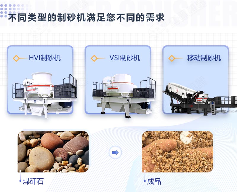 多種類(lèi)型下的碎石粉砂機設備